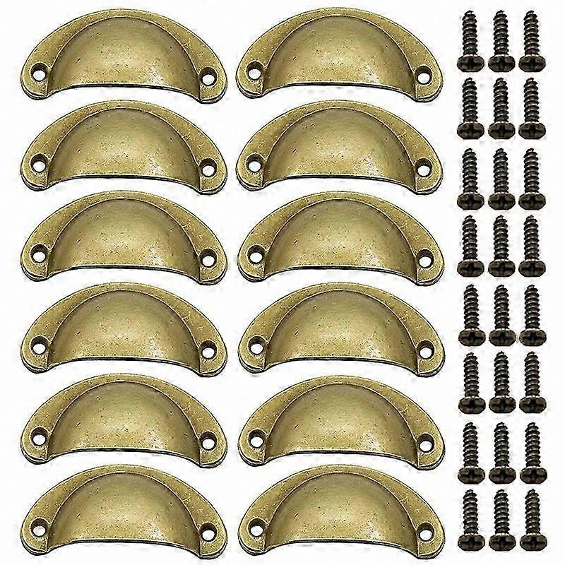12-Pack Half-Moon Shell Pull Handles, Cup-Style Cabinet Knobs