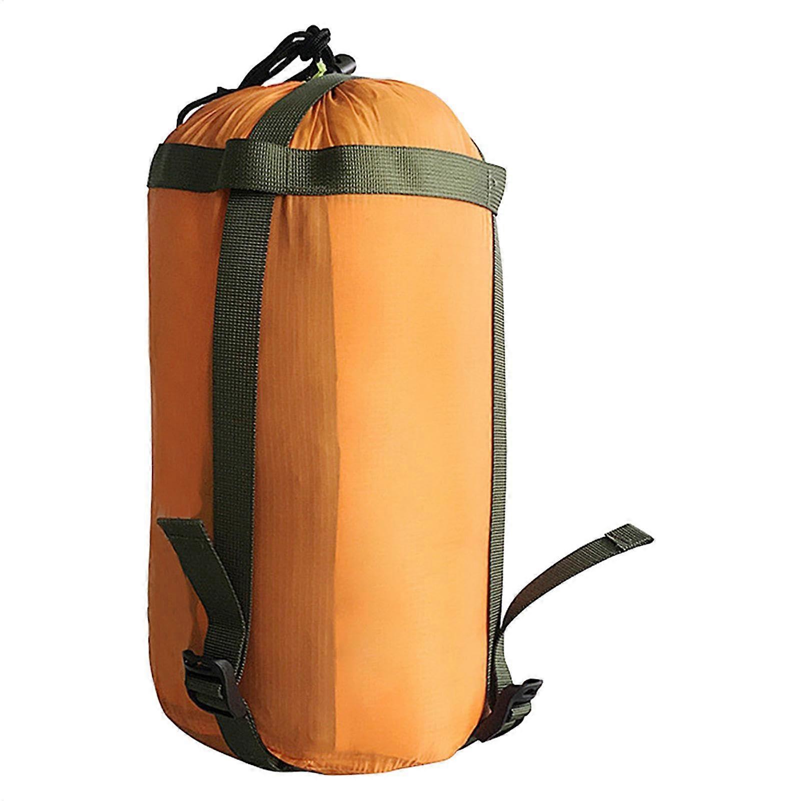 Sleeping Bag Pack Bag, Compression Bag, Lightweight Nylon Camping Storage Bag Orange