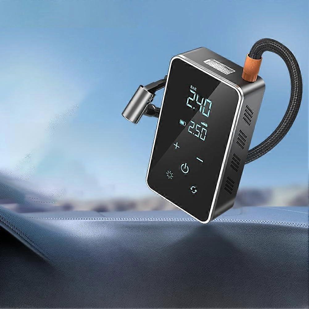 Tire Compressor Wireless Portable Lithium Battery-Powered, Compact Design For Cars, Motorcycles And Ball, Black
