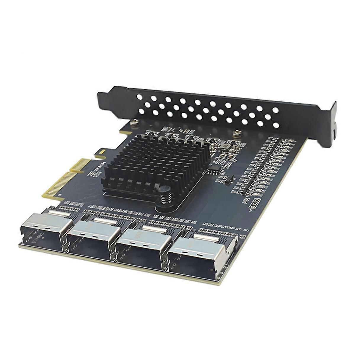 PCIe Adapter 4 Ports SFF-8087 to 16-Port SATA3.0 Expansion Card SATA3.0 Controller for Win10/11/2003/Linux