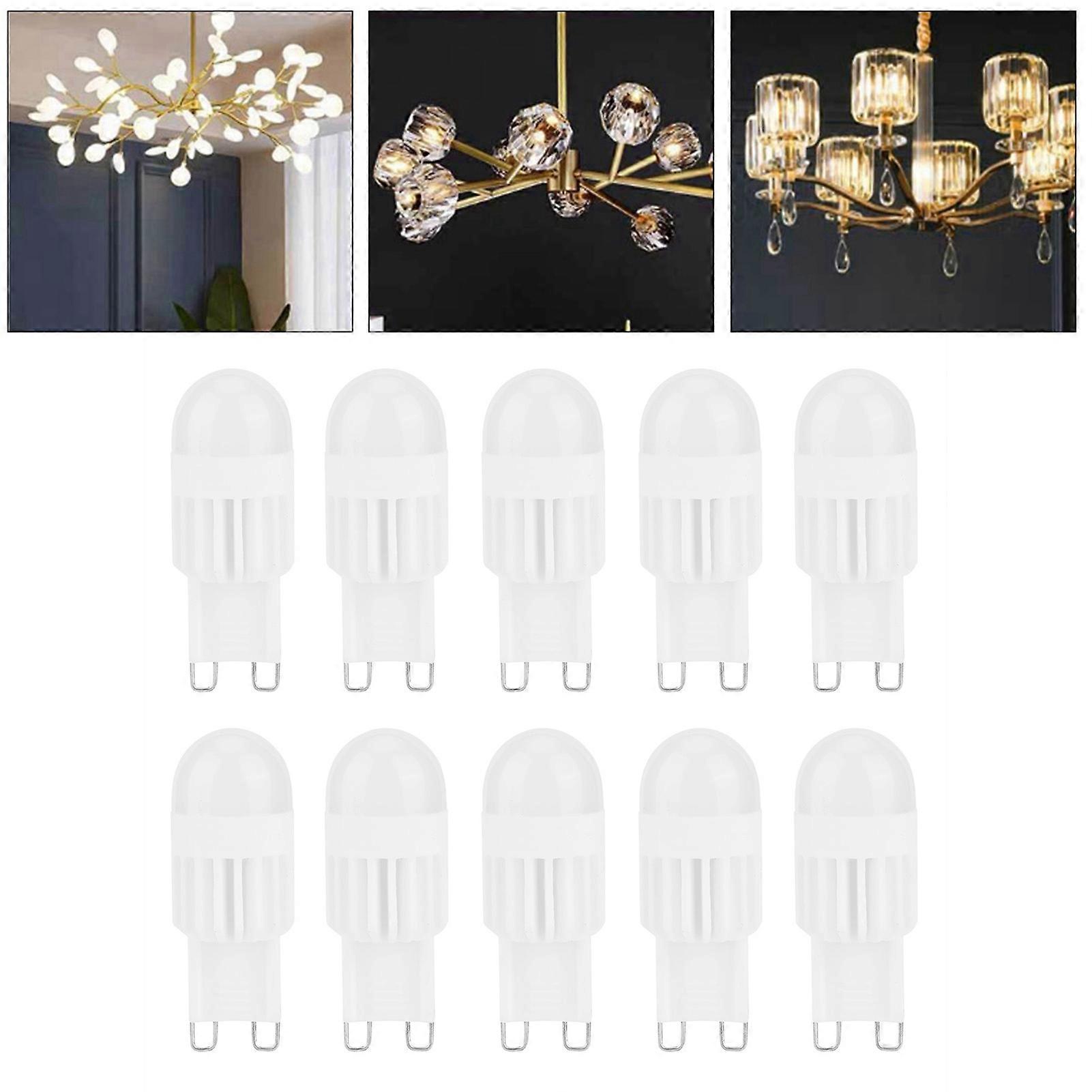 10Pcs G9 Bulbs 3W 5LED Bi Pin Light Source for Chandelier Ceiling Light Warm White 110V