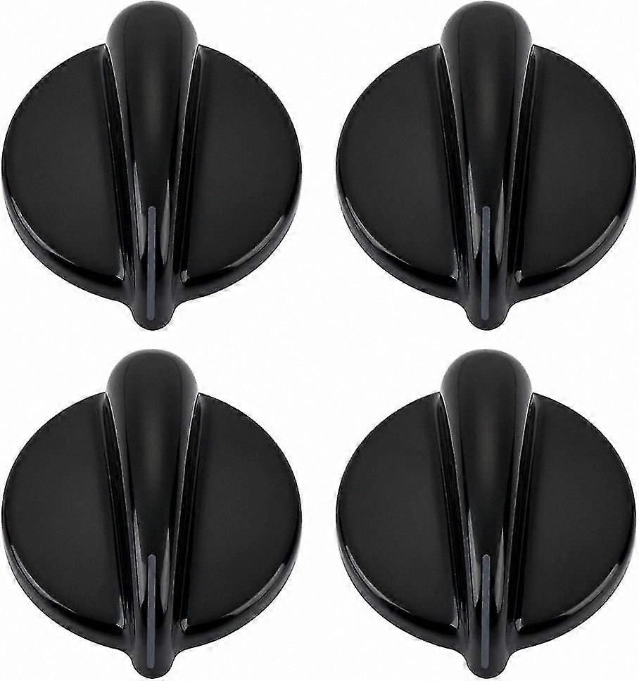 4-Pack Black Gas Range Control Knobs, Universal Fit for Stove/Cooktop Burners