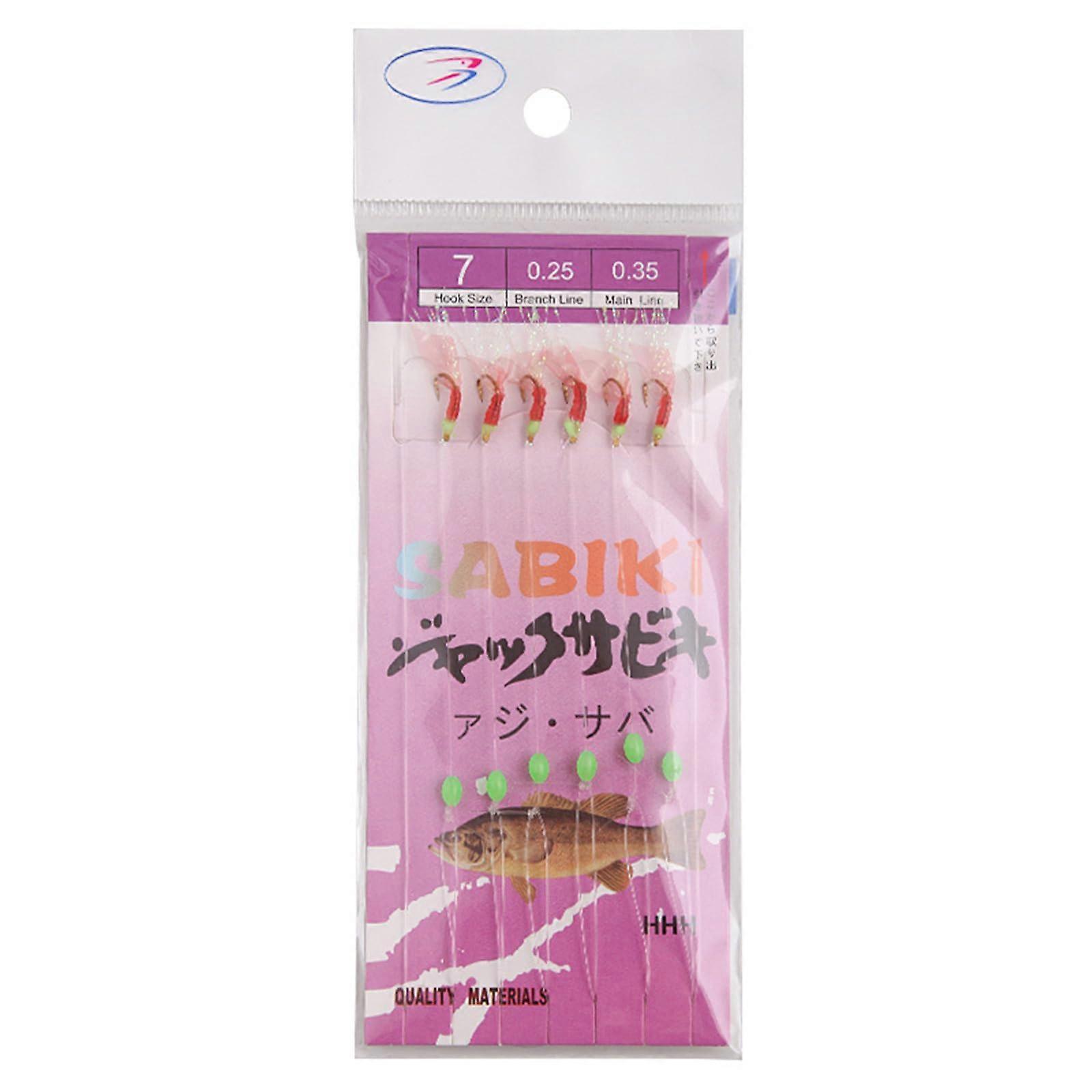 6Pcs Luminously Bean String Hook Rigs Wobblers Fishing Hook Artificial Fishing Lures Luminously Baits String 7