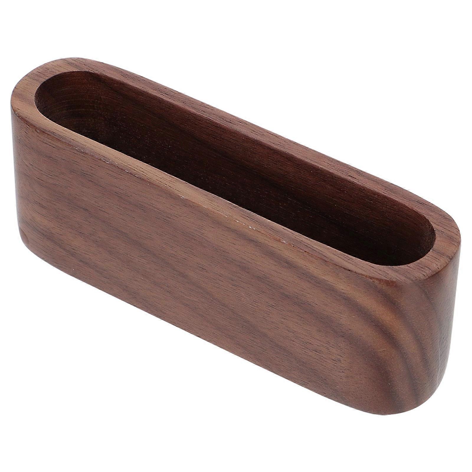Office Desktop Storage Box Rectangular Wooden Photo Storage Box for Teacher Desk Organizer Brown 1Pack