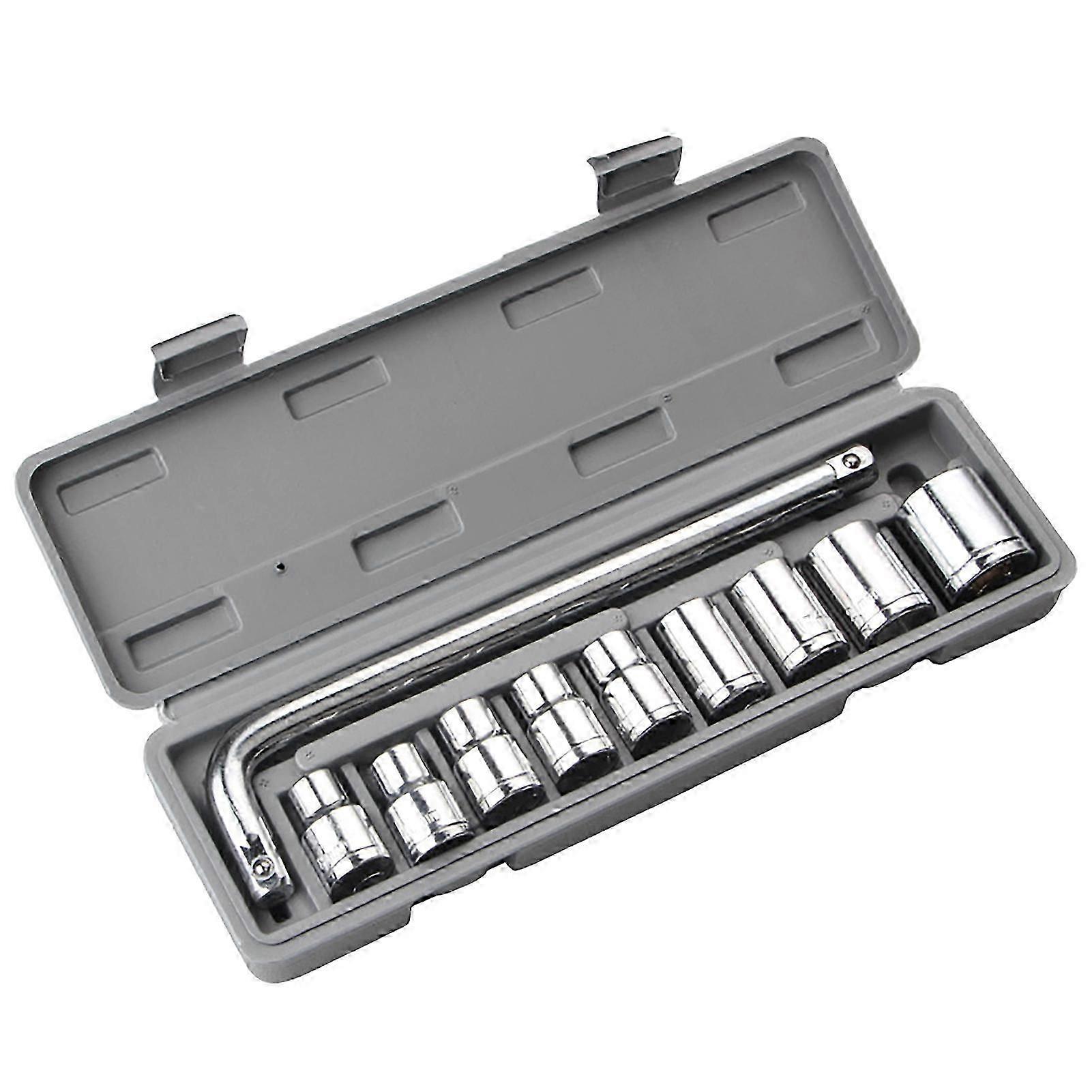 10Pcs Wrench Socket Set Auto Repair Mechanical Tool Kit Hardware 8?24mm with Gray Box