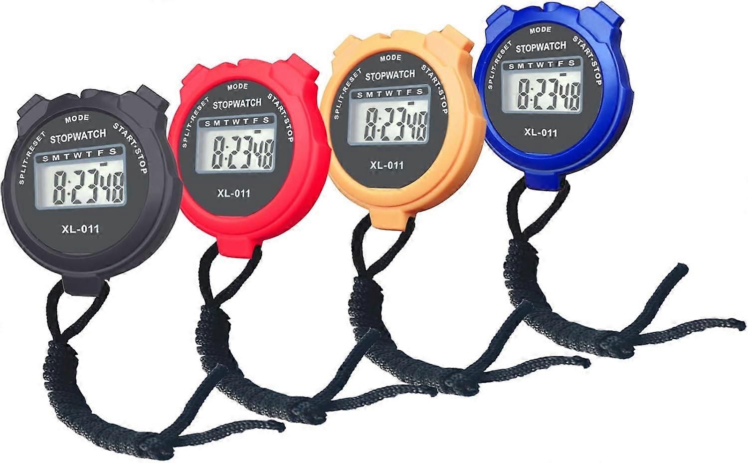 2025 Latest Model Digital Stopwatch, Large Screen Handheld Count Up Timer with Time Calendar Clock Function B