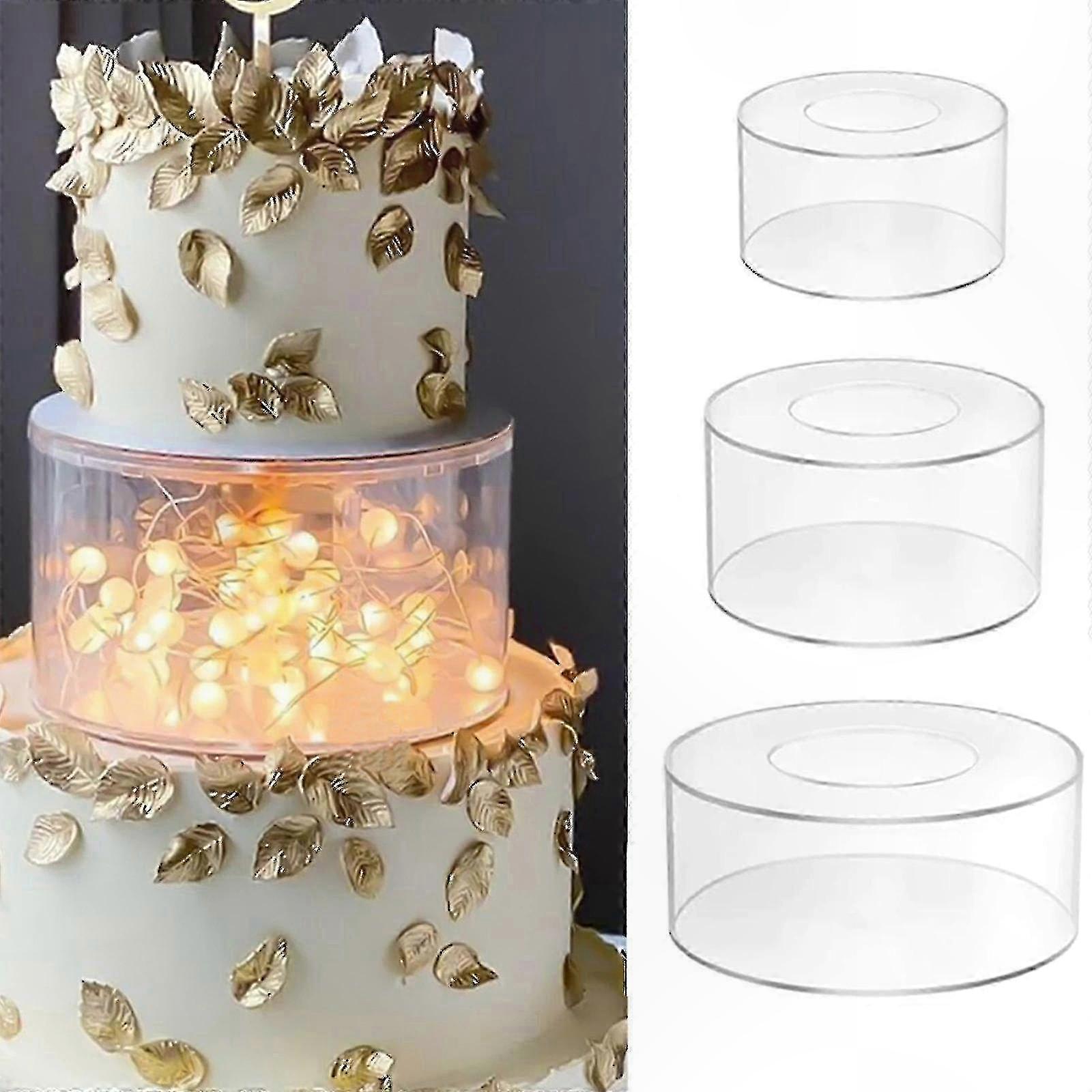 Transparent Acrylic Cake Stand with Edge Smoothing Tool for Baking, Party, and Wedding Decor