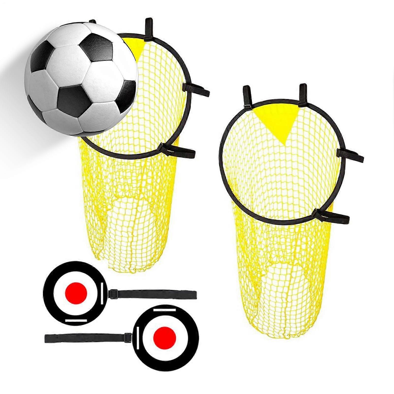 Football Throwing Net - Portable Soccer Goal Net For Youth Boys Kids Training 1-Set Equipment Easy Attach Detach Outdoor