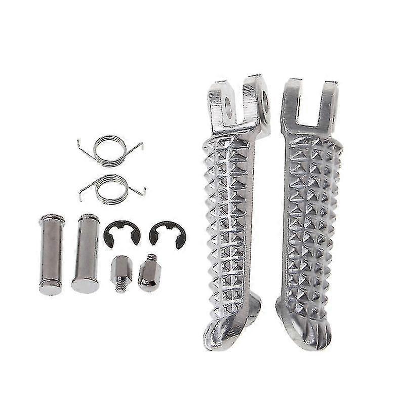 Aluminum silver front footrests, 10.3cm×2cm, suitable for multiple Yamaha models
