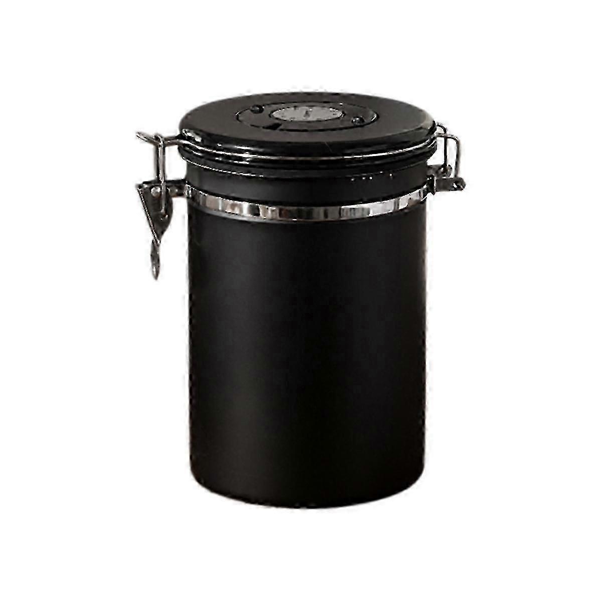 Coffee Canister Airtight Bean Container with Date Tracker Stainless Steel Kitchen Storage Box 1.8L