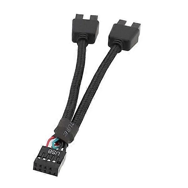 Motherboard USB 2.0 9-Pin Header 1 to 2 Extension Hub Splitter Adapter Converter