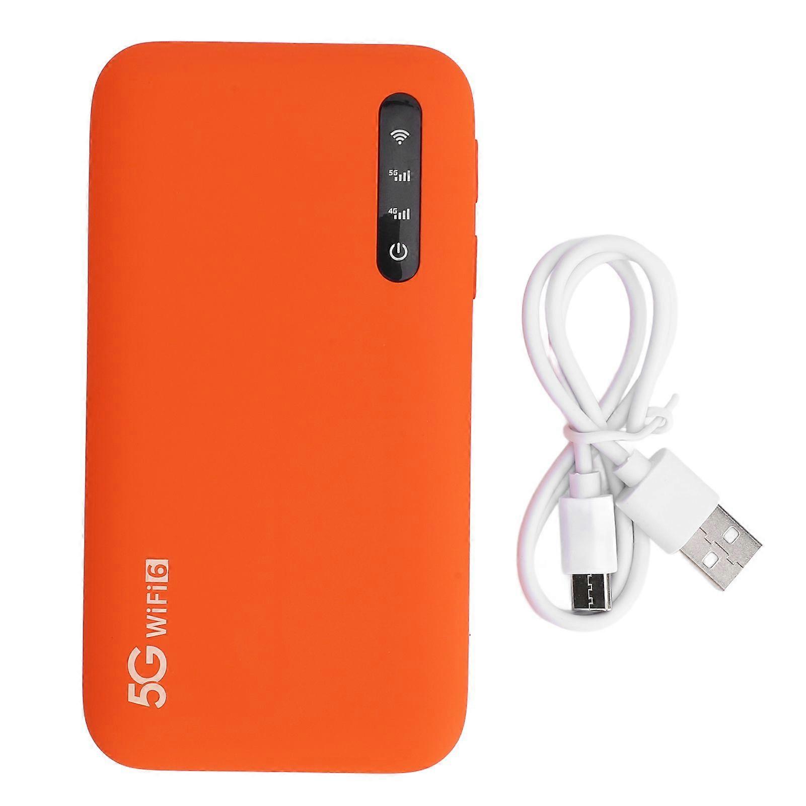 5G Mobile Hotspot High Speed Travel Double Band WiFi6 Portable Router with SIM Card Slot Support 16 Devices 6100mAh Battery