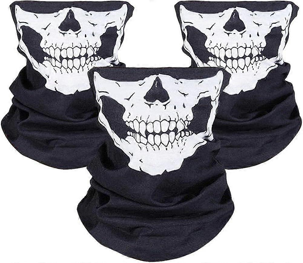 [3 Pack] Motorcycle Skull Mask, Balaclava, Skull Skeleton Mask for Motorcycle
