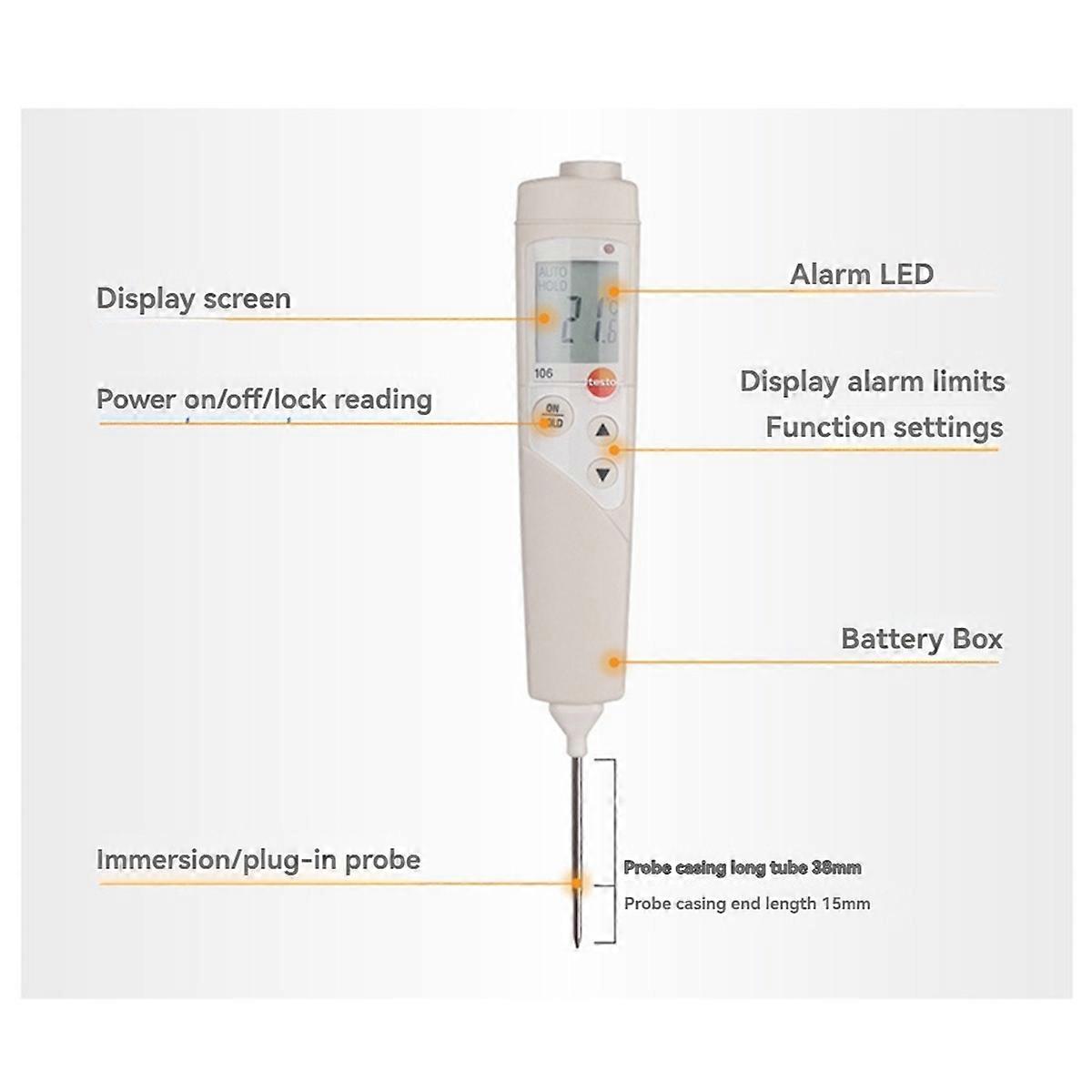 Folding Probe Thermometer Penetration LCD Digital Thermometer Food Safety Thermometer T103(-30C-+220C)0560 0103
