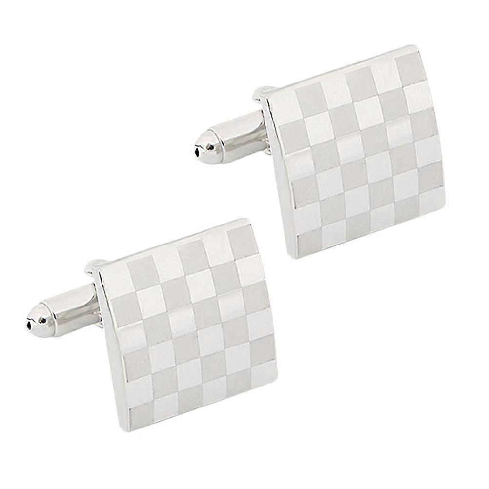 Classic Square Cufflinks for Men with Silver Alloy Material 1Pair