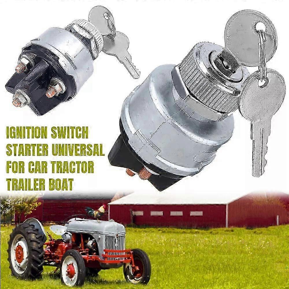 2025 Ignition Switch Starter w/2 Keys ON/OFF Universal for Car Tractor Trailer Boat