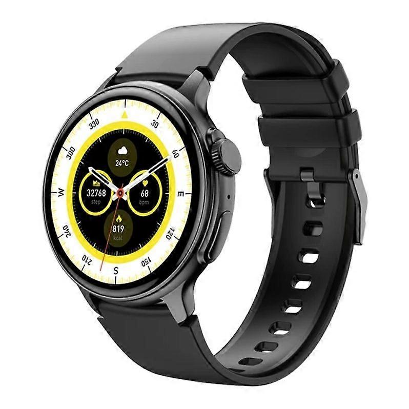 Smart Watch AMOLED Bluetooth Call Sports Custom Dials Fitness Tracker Health Monitoring 1ATM Waterproof(Black)