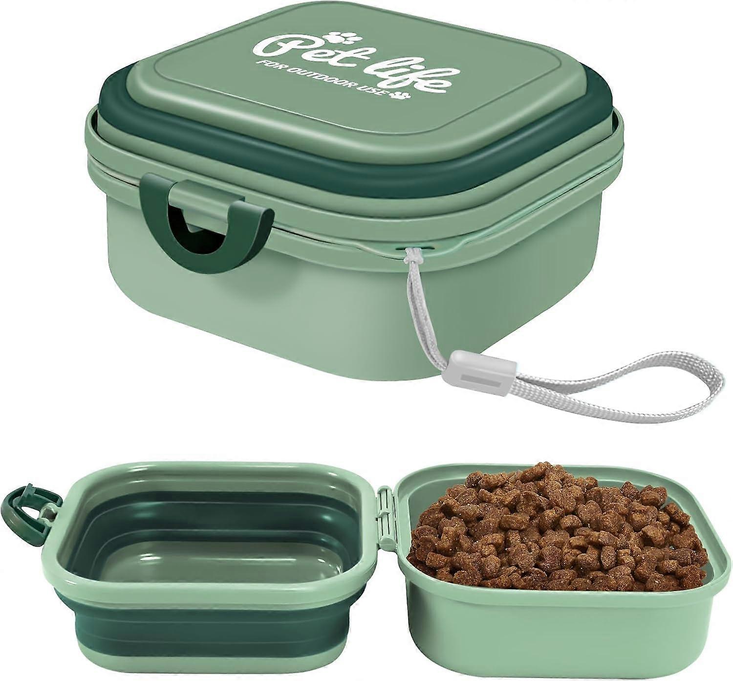 Multifunctional foldable double-layer pet bowl