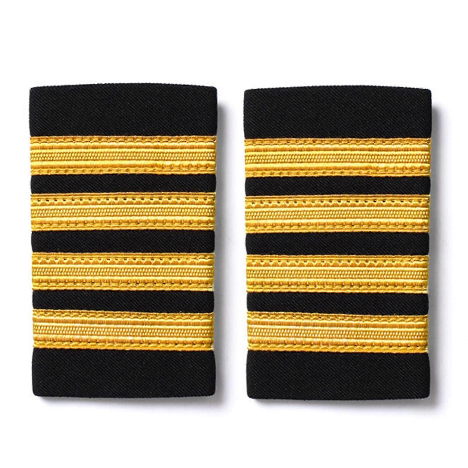 2lots Pilot Shoulder Badge Aviation Uniform Epaulet Flight Attendant Epaulet For Personality Patches Silver