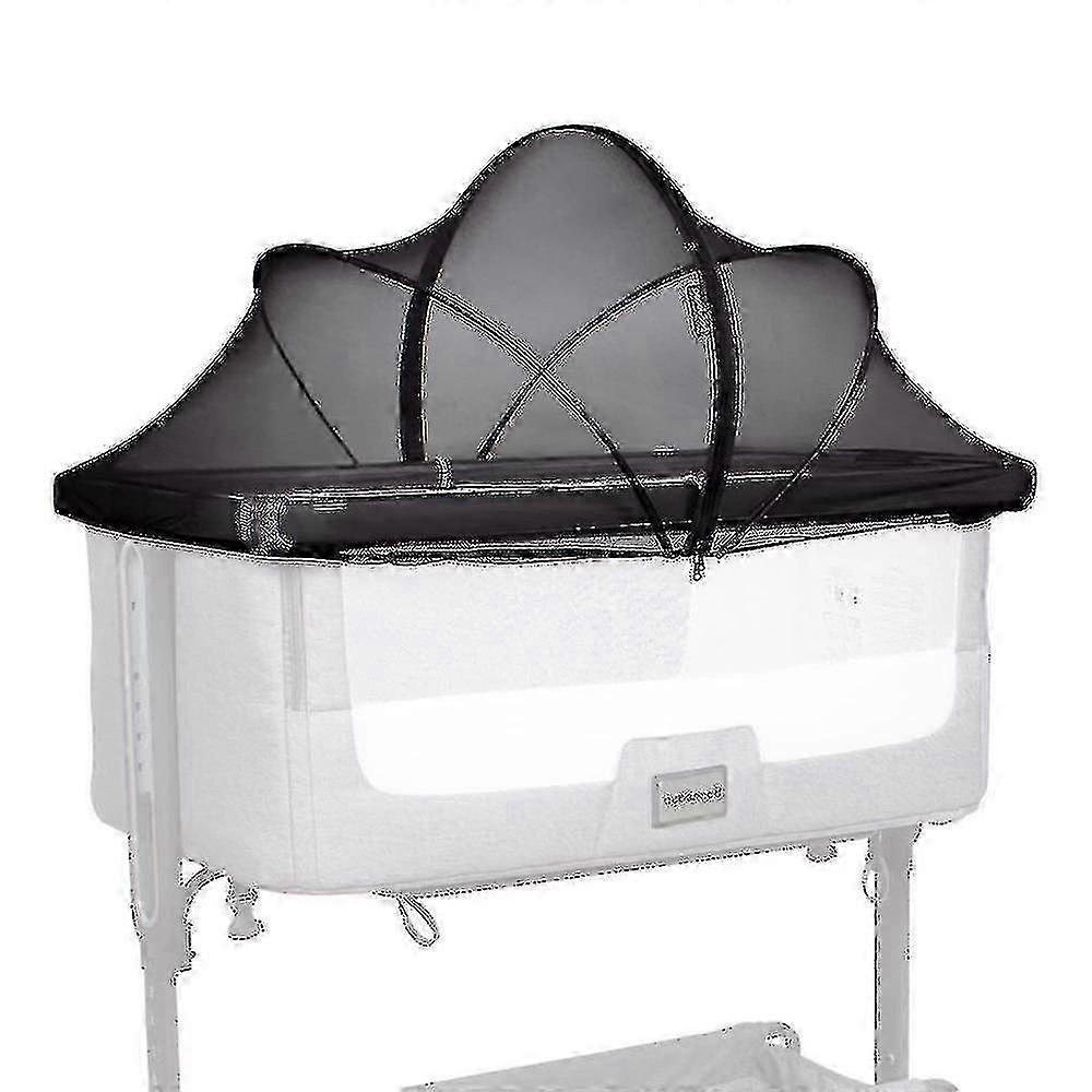 Mosquito Net for Baby Bassinet Black Soft Mesh Cover Fits Travel Cribs Bedside Sleepers Keeps Bugs Cats Out