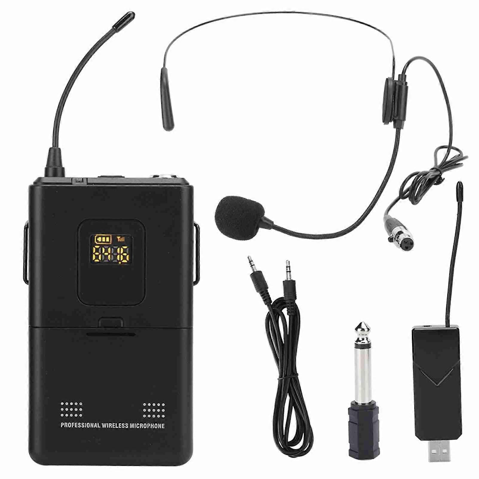 UHF Headset Microphone with USB Receiver for Karaoke, Teaching, and Live Performances