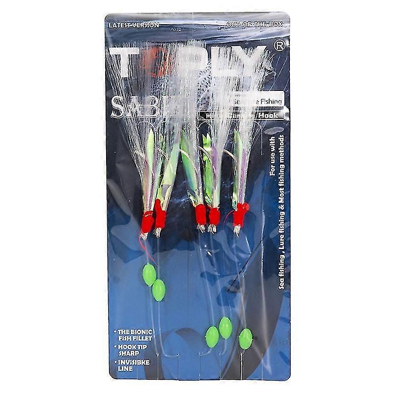 5Pcs/Set Fishing Lures Tools Mackerel Feathers Bass Cod Lure Sea Fishing Hook Treble