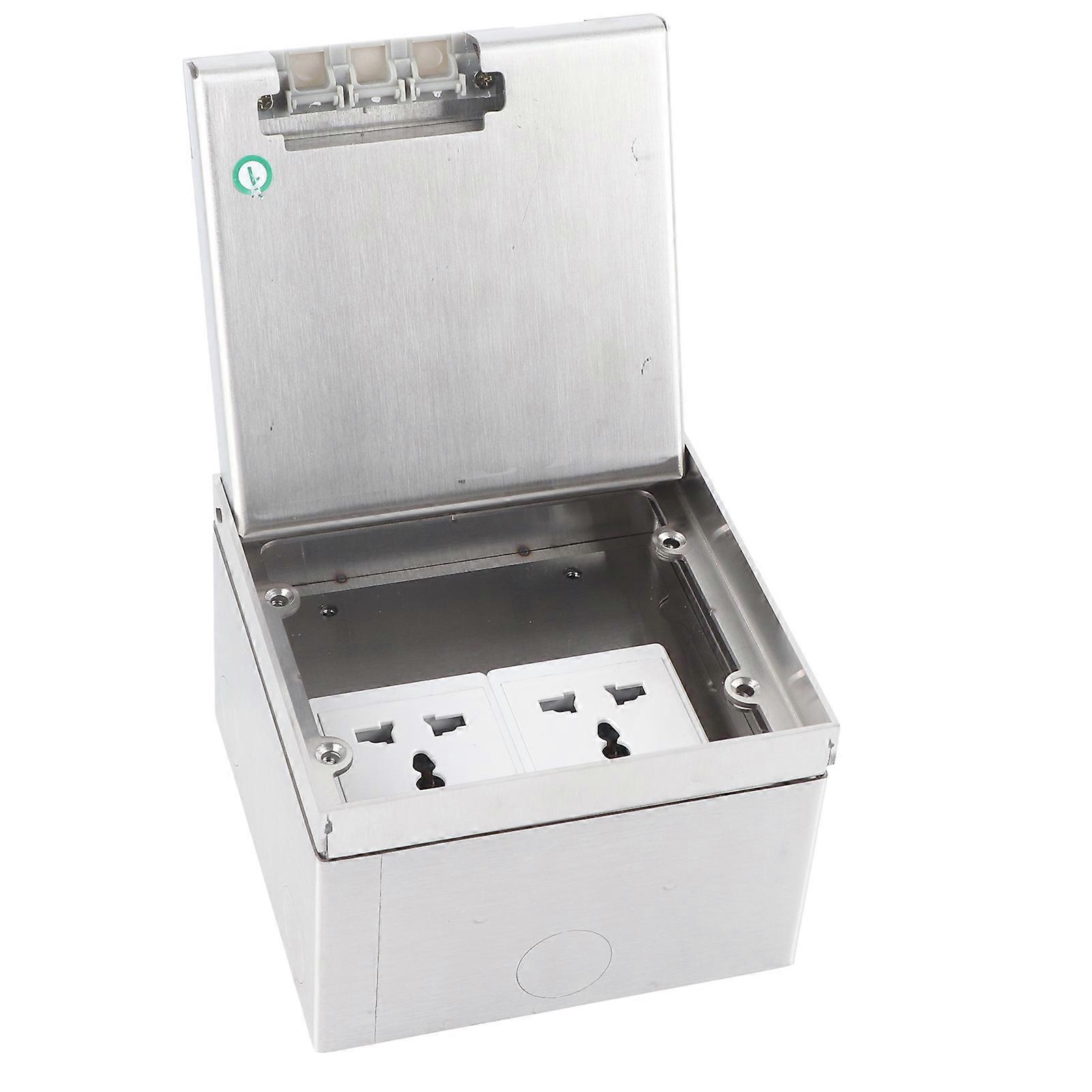 Stainless Steel Recessed Socket Box, Universal Double Desktop Socket, Floor Socket, AC 250V, 4000W