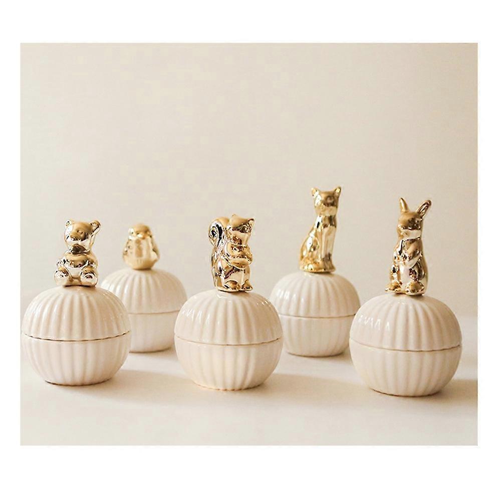 Jewelry Organizer Ceramic Box Gold Multi-Purpose Storage Container 2Pcs