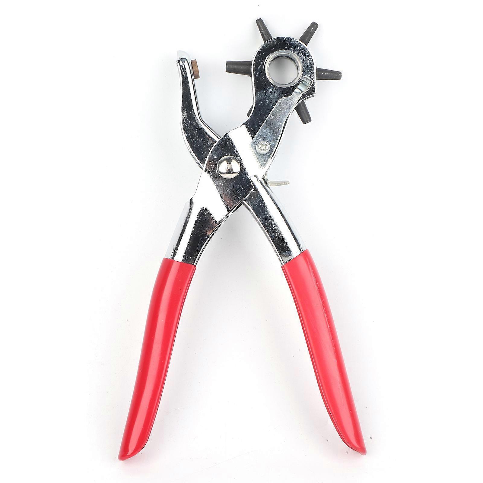 Multi-function hole punch pliers for belt and watch strap