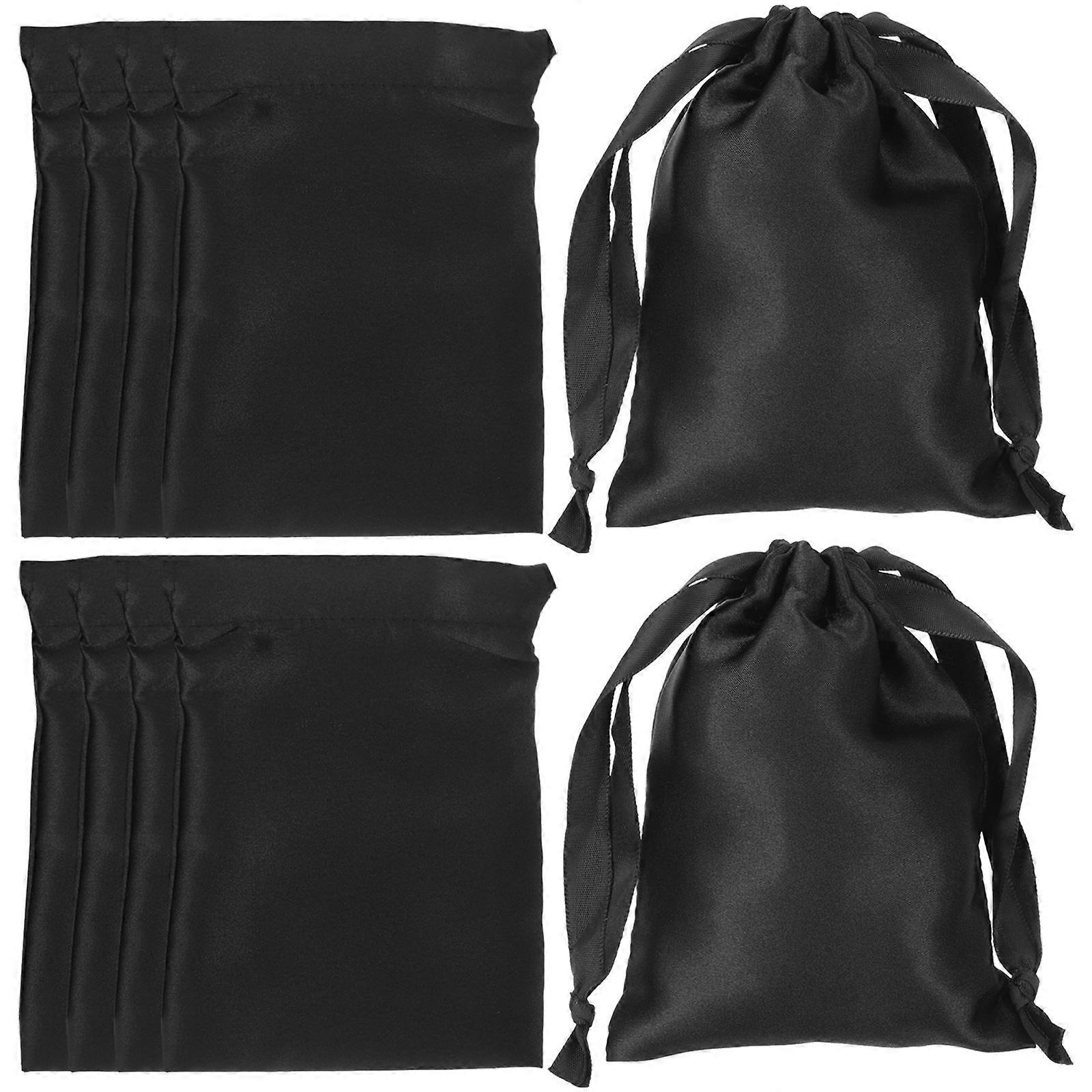 Portable Satin Drawstring Bags Gift Bags for Decor 30Pcs Black