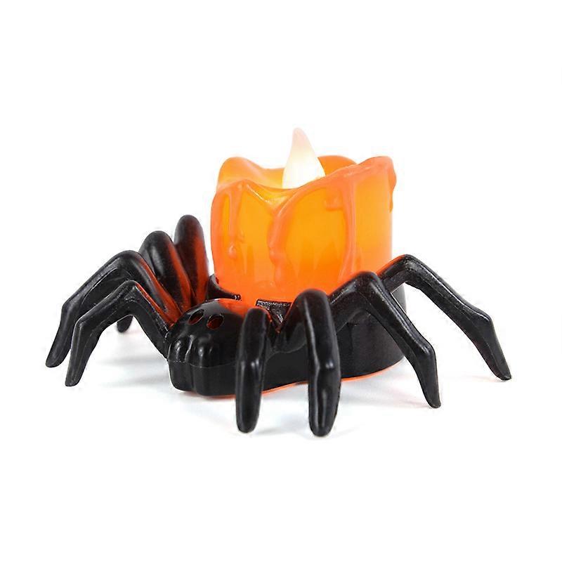 5PCS Halloween Decorations LED Candle Light Plastic Spider Pumpkin Lamp for Home Bar Haunted House Halloween Party Decor