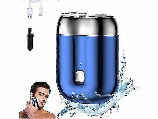 Mini Electric Shaver for Men, Double Head Rechargeable Shaving Machine, Compact Waterproof Razor for Travel & Home Use