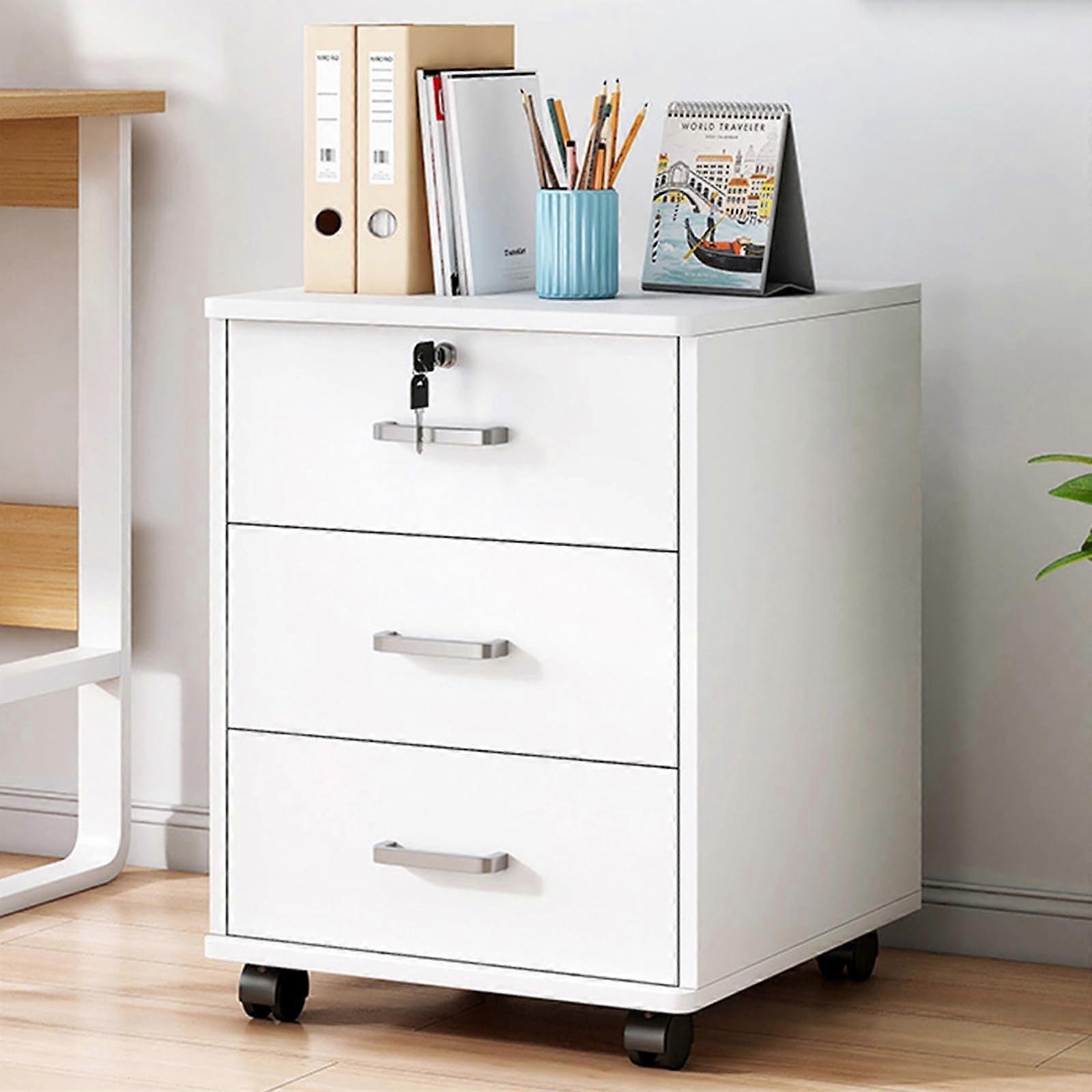 Heavy Duty Lockable Mobile Storage Cabinet White For Office And Craft Supplies Drawer Filing Cabinet Durable Steel