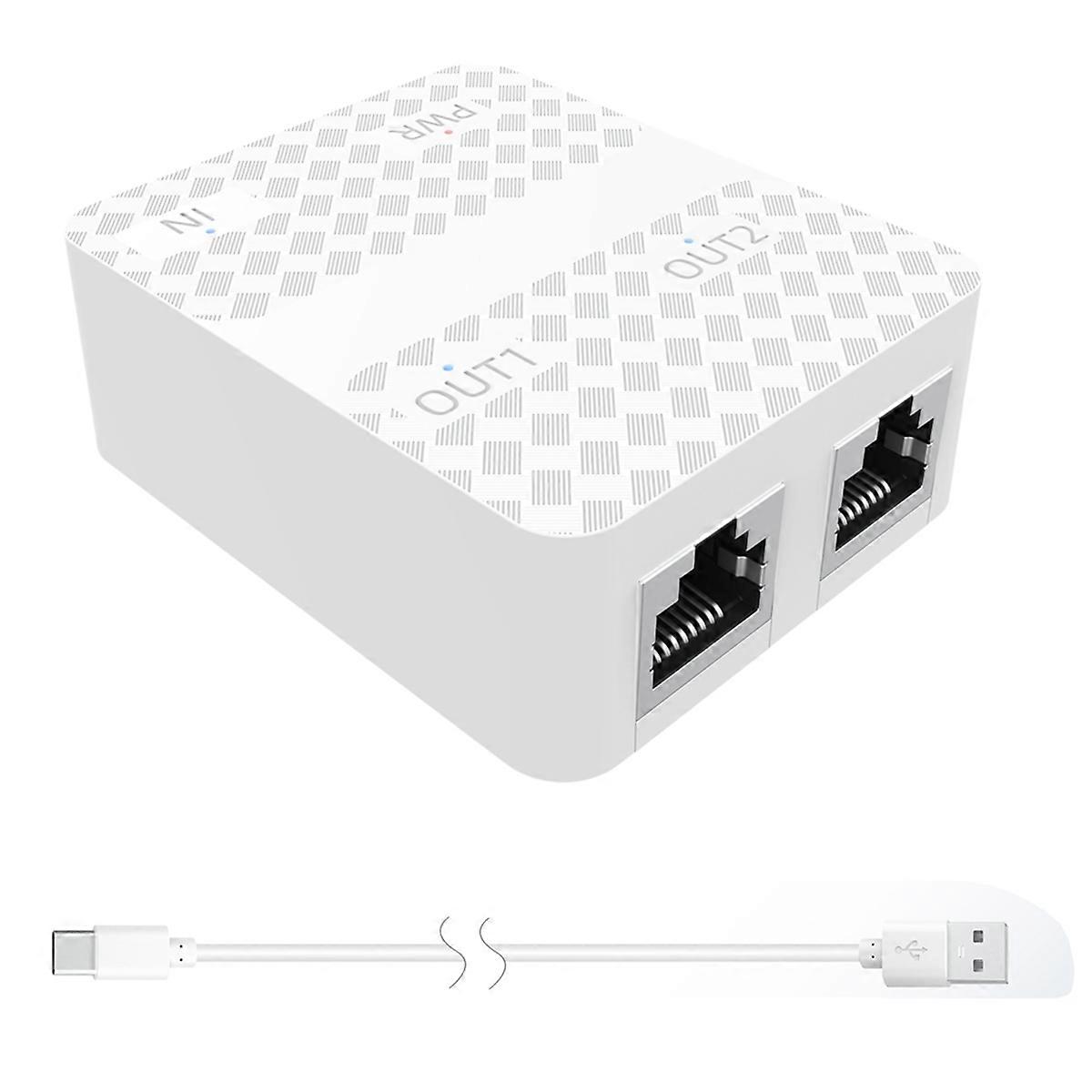 Ethernet Cable Splitter 1 to 2 1000Mbps Internet Cable Splitter 1 in 2 Out High Speeds Gigabit Netwo