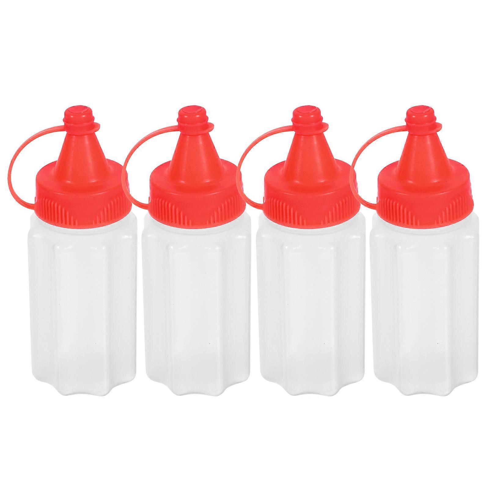 Compact Mini Condiment Holder 4 Pcs Portable Squeeze Bottles Perfect For Outdoor Activities And Trips Salad Dressing Use