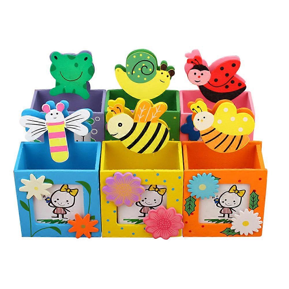 Stiftehalter, quadratisch, Cartoon-Design, Schreibwaren-Organizer für Kinder, Studenten, Erwachsene, 13 x 8 x 5 cm