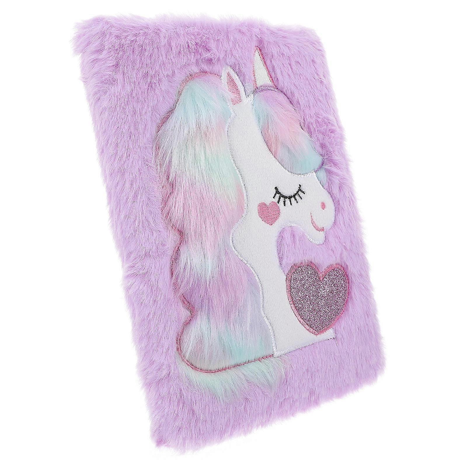 5Pcs Decorative Fluffy Notepad Diary For Friends And Travelers In Purple With Organizing Function