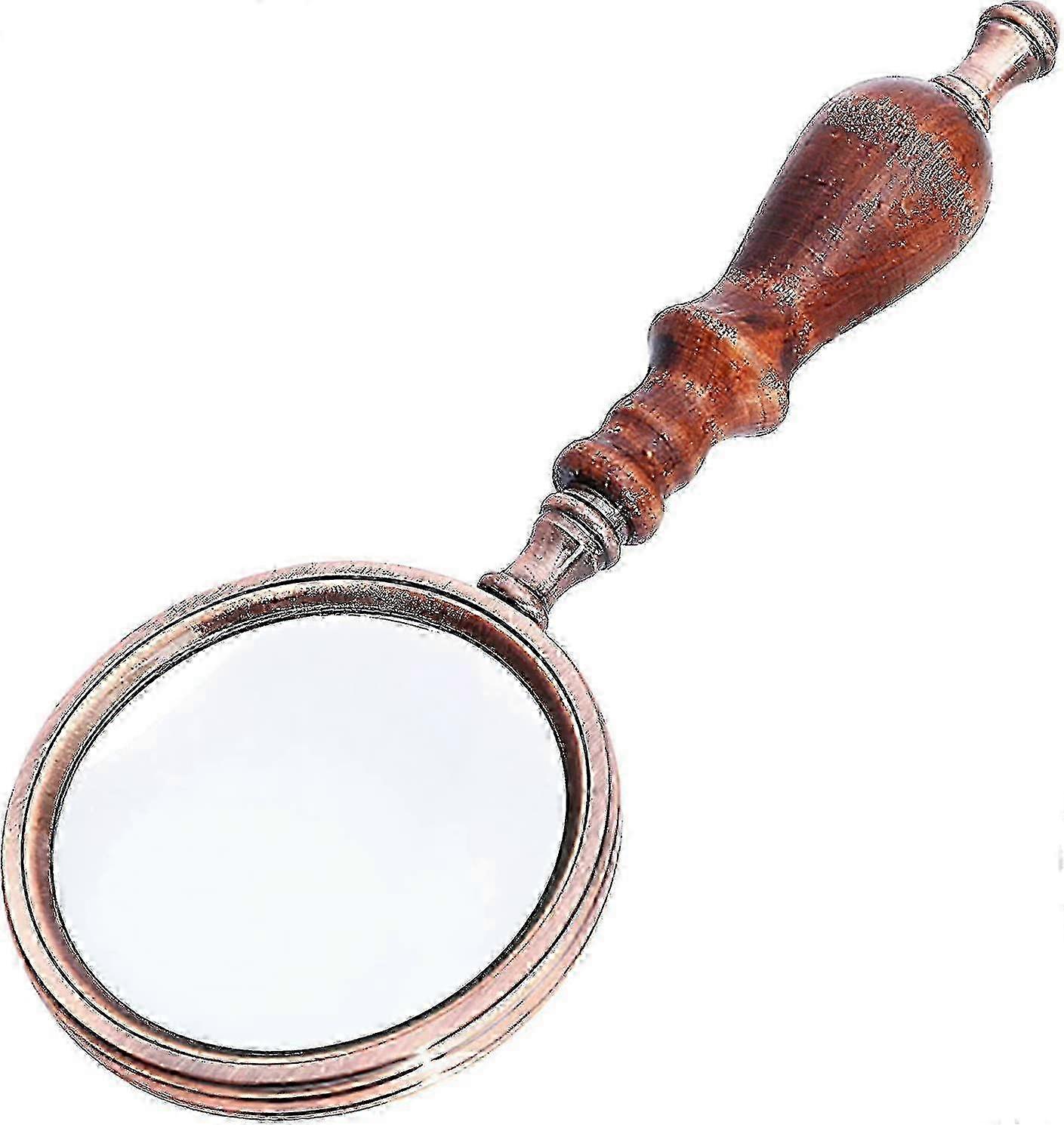 10x Vintage Reading Magnifier With Wooden Handle, Hand-held Magnifying Glass Lens Magnifying Glass With Optical Glass Magnifying Glass Lens Magni