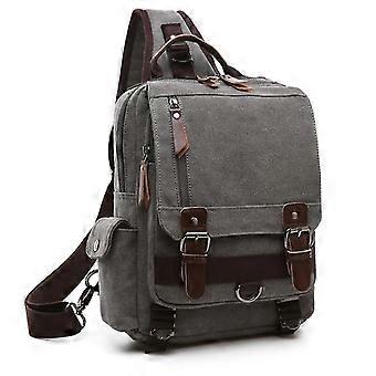2025 Canvas Crossbody Messenger Bag Schulter Sling Rucksack Reiserucksack grau Schulter