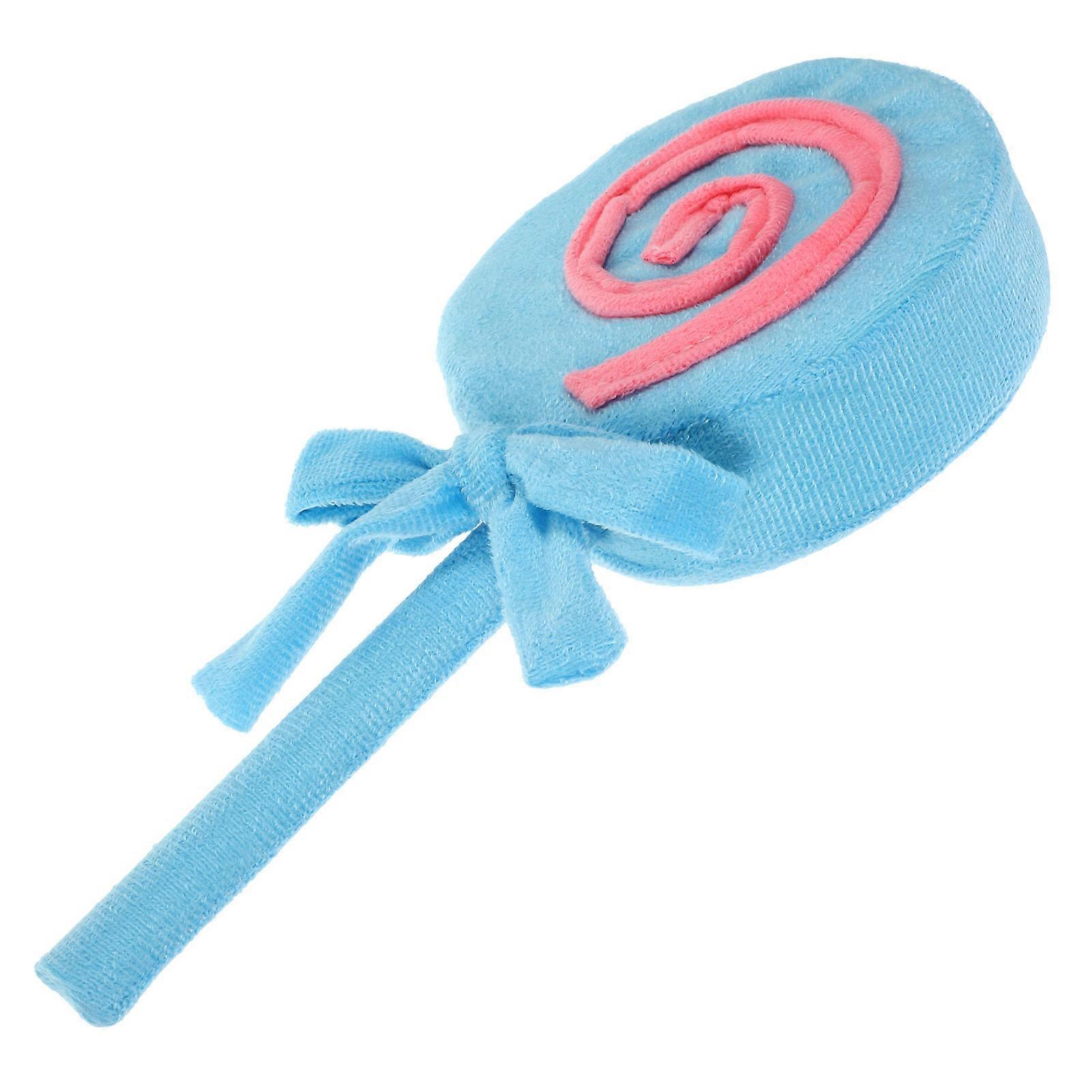 קישוט ענק של סוכרייה על מקל, אביזרי צילום, מתאים לחתונות, ימי הולדת ואירועים נושאיים, עשוי מבד תכלת וספוג, 1 יחידות