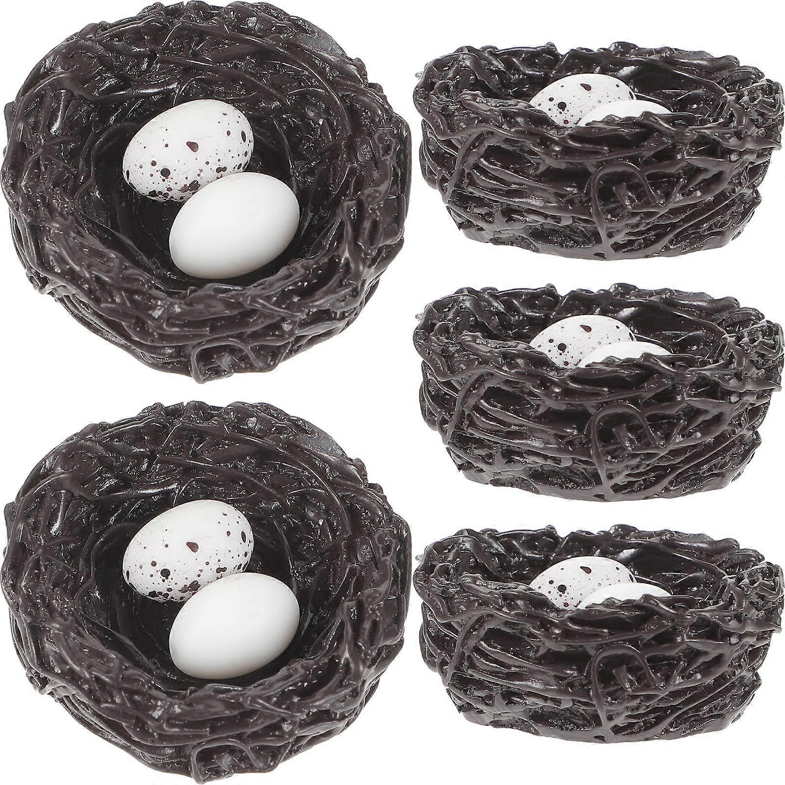 Nest Decor Resin Bird Nest for Garden Use 10Pcs Artificial Simulation Set