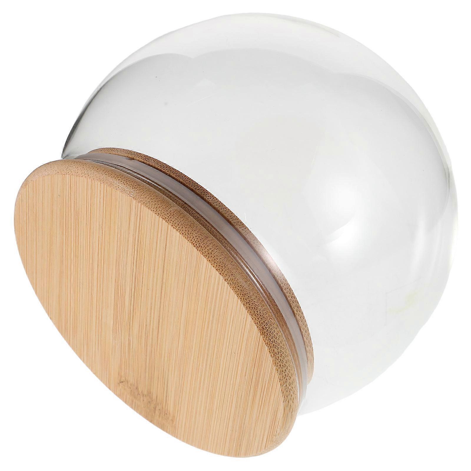 Clear Glass Dome Display Cloche for Home Decor 4Pcs with Wooden Base