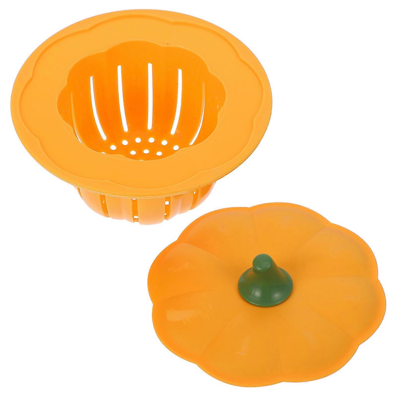 Kitchen Drain Basket Pumpkin Shaped Strainer for Debris Catching 3Pcs