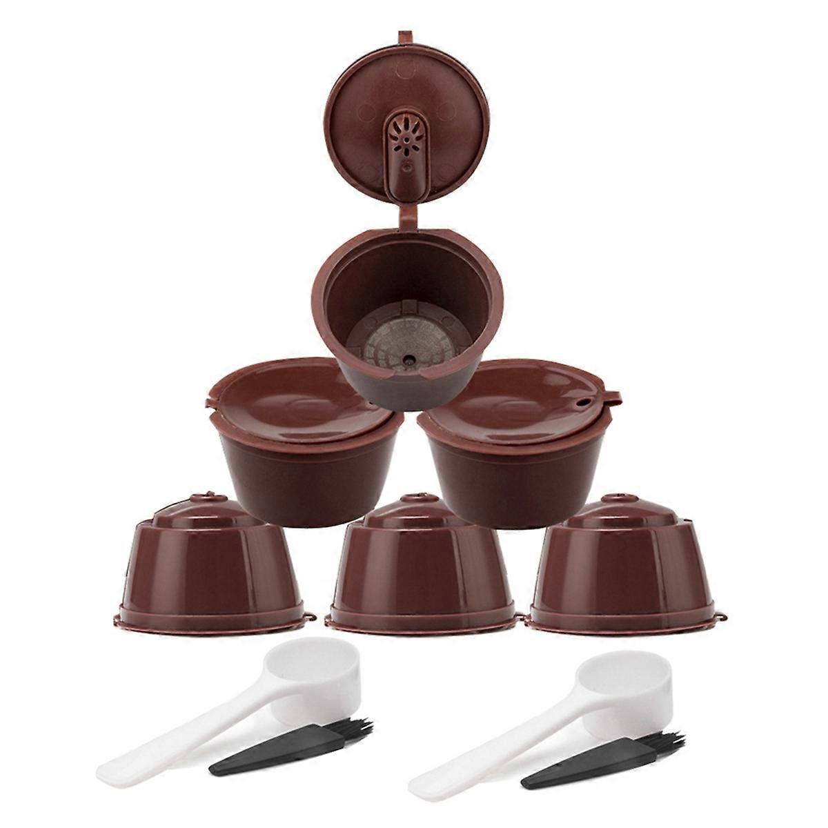 6-Piece Set for Coffee Machine with Refillable Coffee Capsule,