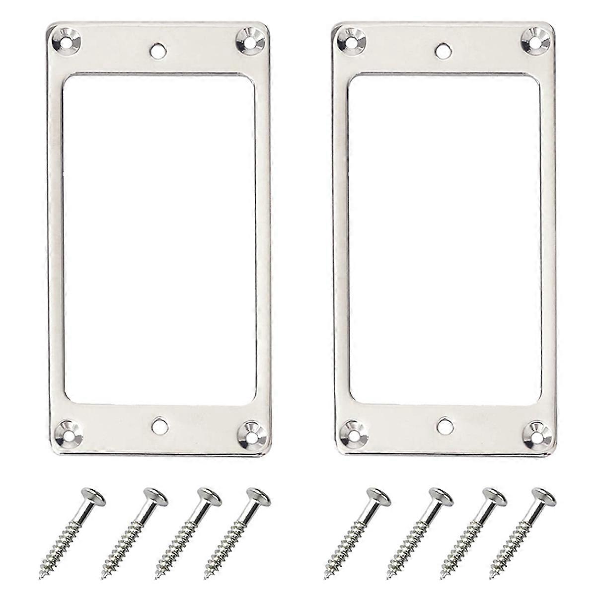 Metal Humbucker Pickup Ring Cover Frame Replacement (Silver)