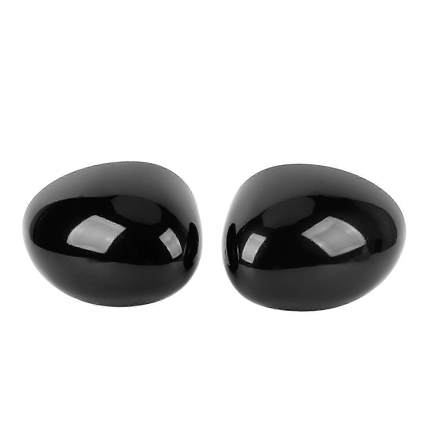 Pair of Glossy Black Side Mirror Covers for F54-F60 Pre-LCI Models (2014-2019), Part Number 51167401229