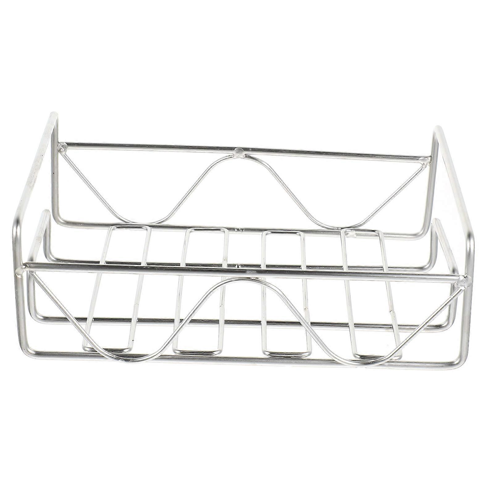 Nail-Free Rack Silver Metal Storage Shelf for 2Pcs Bathroom Essentials