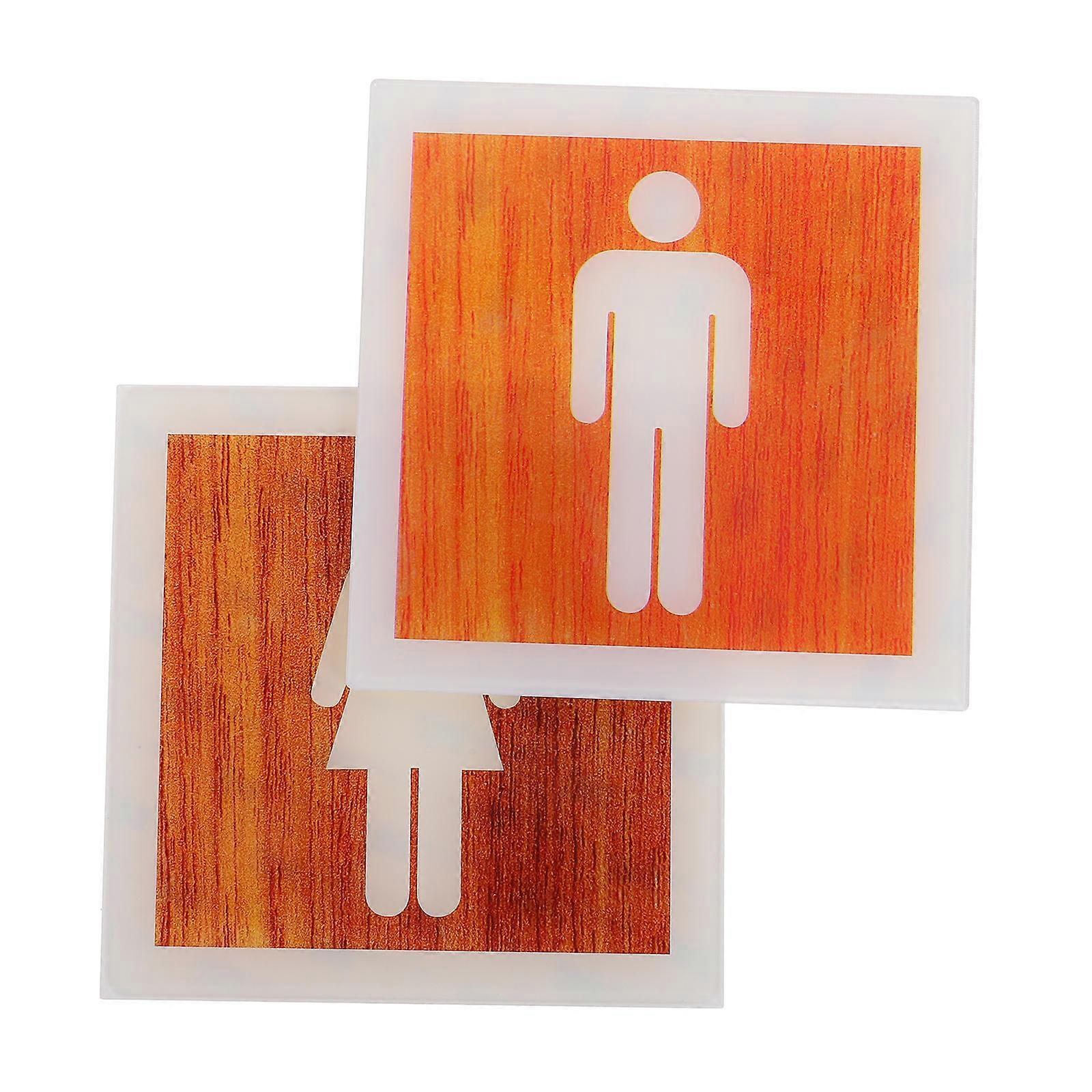 Acrylic Bathroom Signs Decor for Door Identification 10Pcs Set
