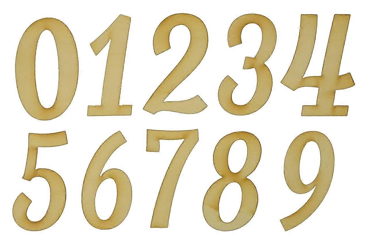 1 Set, 0-9 8 Inch X 1/8" Baltic Birch Lavanderia Font Wood Numbers For Art & Craft Project, Made in USA