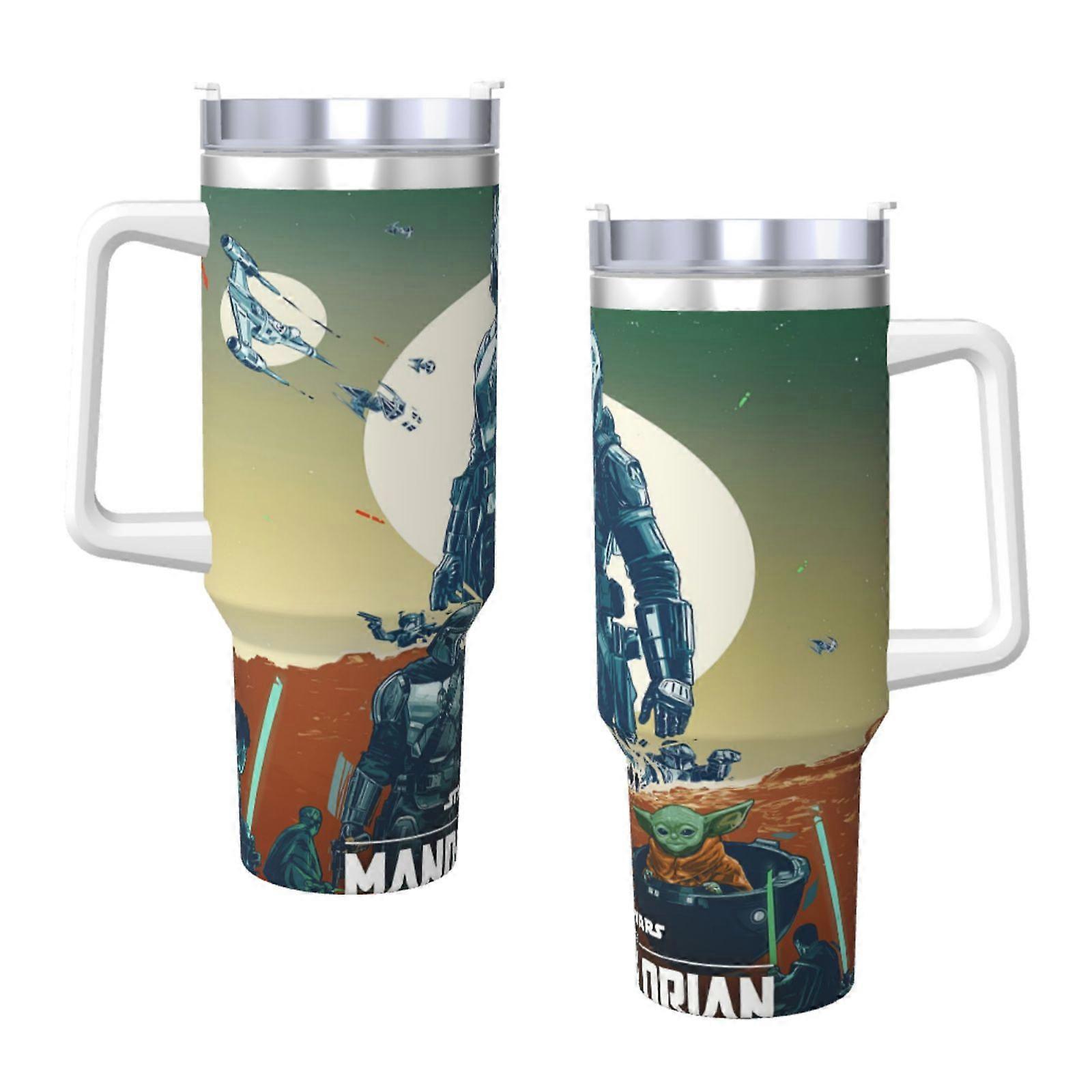 Star Wars 40 Oz Tumbler With Handle And Straw Leakproof Insulated Tumbler With Lid And Straw Made Of Stainless Steel Cup Holder Friendly Base